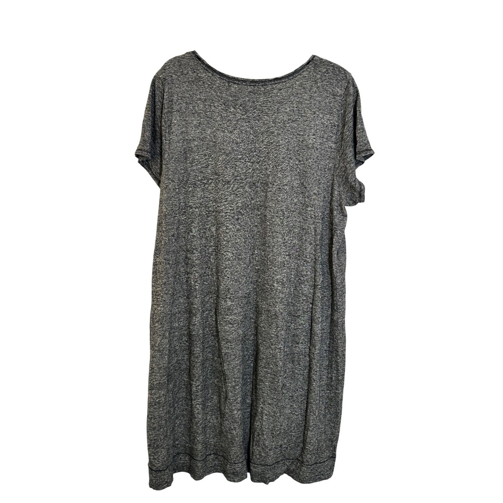 Eileen Fisher Organic Hemp Cotton T Shirt Dress Size XL Grey Stripe Relaxed Fit - Picture 3 of 8